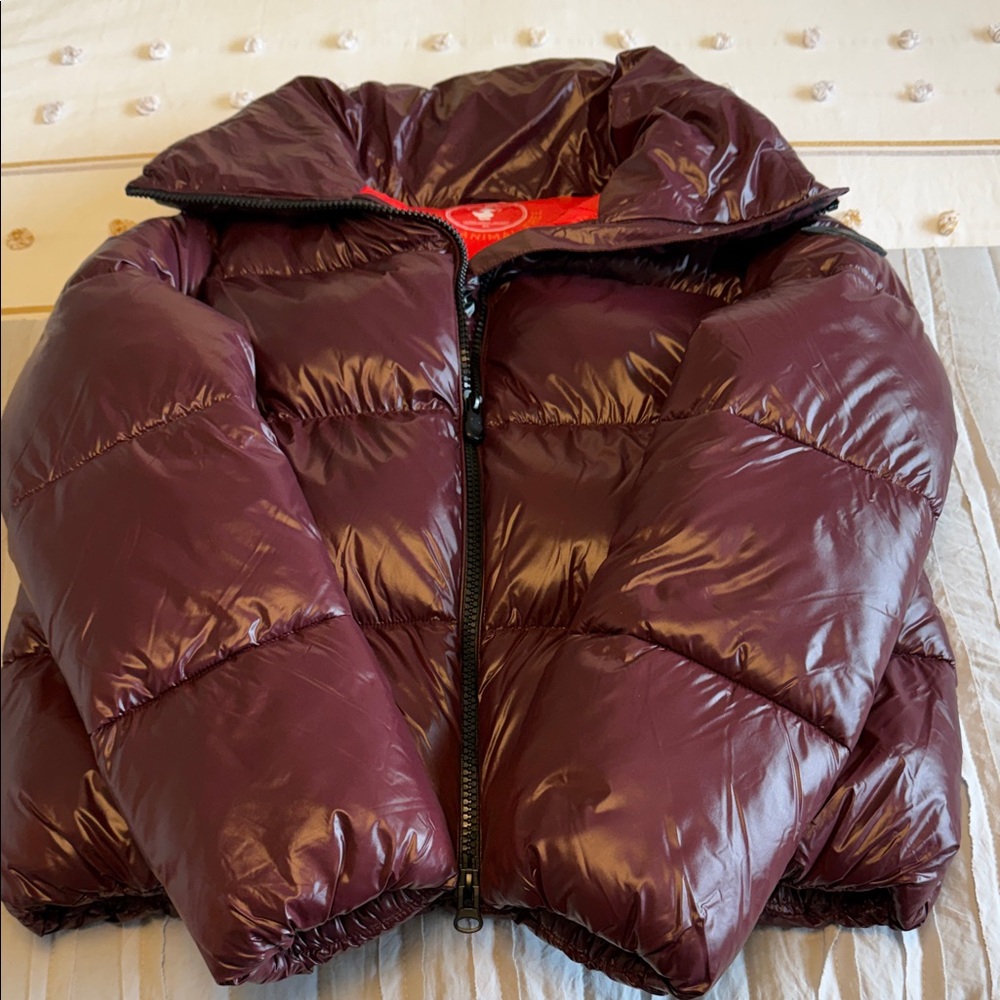 SAVE THE DUCK Burgundy Puffer Jacket sz 3 (L)